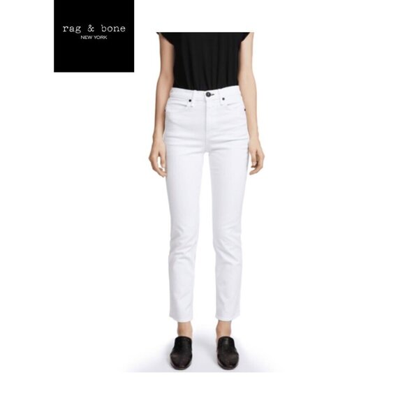 Rag & Bone White High Rise Ankle Cigarette Jeans | Size 25 (2) - Picture 16 of 16